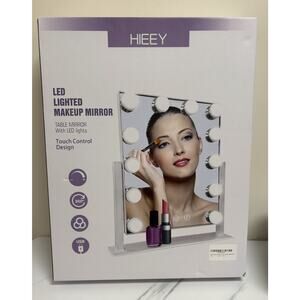 Hieey LED Lighted Makeup Vanity Mirror 12 Bulbs Touch Control 3 Light Modes